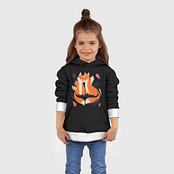 Толстовка-худи детская Лисы Animal love, цвет: 3D-белый — фото 2