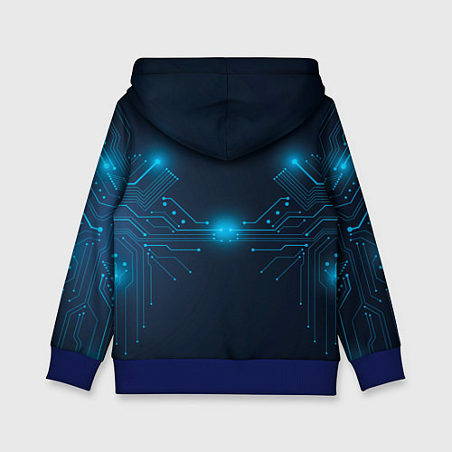 Детская толстовка Cyberpunk Неоновая микросхема / 3D-Синий – фото 2