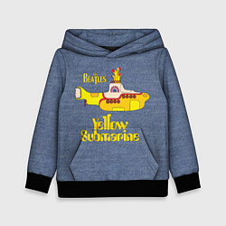 Толстовка-худи детская On a Yellow Submarine 3D, цвет: 3D-черный