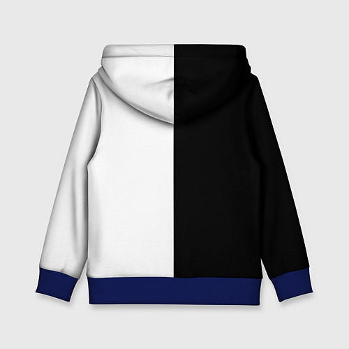 Детская толстовка Black and white чб / 3D-Синий – фото 2