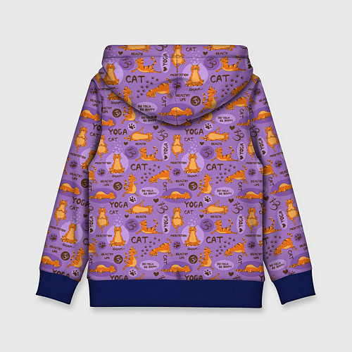Детская толстовка Кошачья Йога / 3D-Синий – фото 2