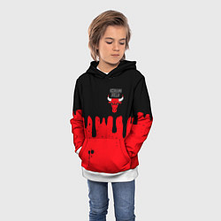 Толстовка-худи детская Chicago Bulls Чикаго Буллз Логотип, цвет: 3D-белый — фото 2