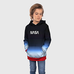 Толстовка-худи детская NASA с МКС, цвет: 3D-красный — фото 2