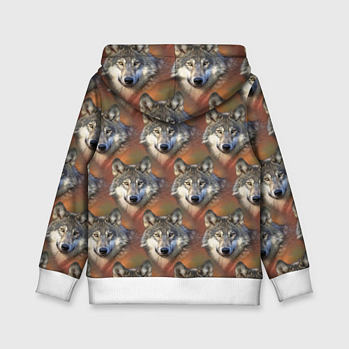 Детская толстовка Волки Wolfs паттерн / 3D-Белый – фото 2