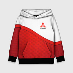 Толстовка-худи детская Митсубиси Mitsubishi LOGO, цвет: 3D-черный