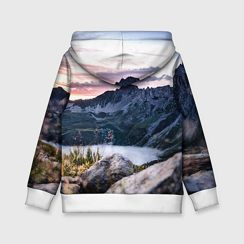 Детская толстовка Горы на закате / 3D-Белый – фото 2