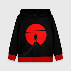 Толстовка-худи детская SAMURAI RED MOON, цвет: 3D-красный