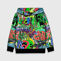 Толстовка-худи детская Граффити с черепами, цвет: 3D-черный