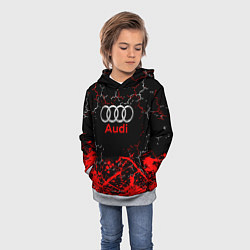 Толстовка-худи детская AUDI АУДИ брызги, цвет: 3D-меланж — фото 2