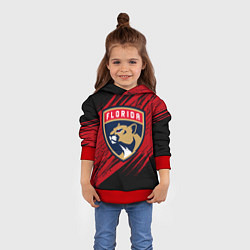 Толстовка-худи детская Florida Panthers, Флорида Пантерз, NHL, цвет: 3D-красный — фото 2