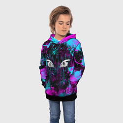 Толстовка-худи детская ГЛАЗА АКАЗЫ ГЛИТЧ, цвет: 3D-черный — фото 2
