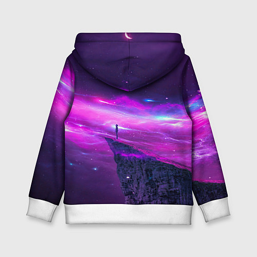 Детская толстовка Наедине со вселенной Alone with the universe / 3D-Белый – фото 2