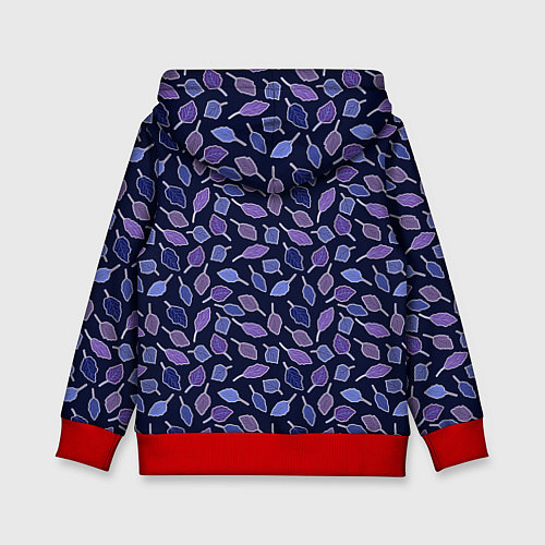 Детская толстовка Фиолетовые листья Мистика / 3D-Красный – фото 2