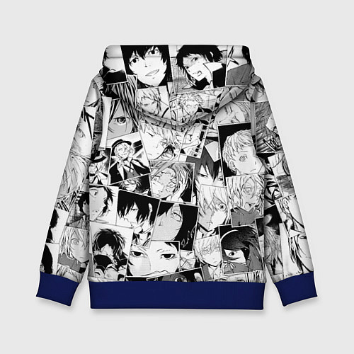 Детская толстовка Bungo Stray Dogs pattern / 3D-Синий – фото 2