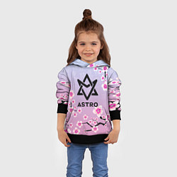 Толстовка-худи детская ASTRO ЦВЕТЫ САКУРЫ, цвет: 3D-черный — фото 2