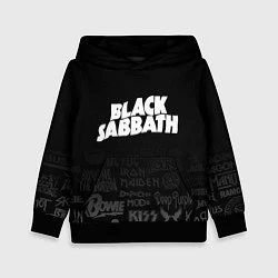 Толстовка-худи детская Black Sabbath логотипы рок групп, цвет: 3D-черный