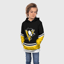 Толстовка-худи детская Pittsburgh Penguins Питтсбург Пингвинз, цвет: 3D-белый — фото 2