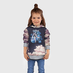 Толстовка-худи детская Genshin Impact - Kamisato Ayato, цвет: 3D-меланж — фото 2