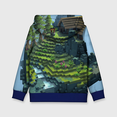 Детская толстовка Minecraft Video game Landscape / 3D-Синий – фото 2