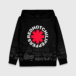 Толстовка-худи детская Red Hot Chili Peppers Логотипы рок групп, цвет: 3D-черный