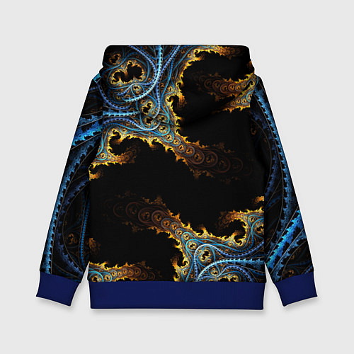 Детская толстовка Огненные фракталы 3d / 3D-Синий – фото 2