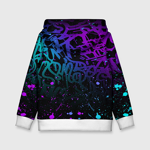 Детская толстовка НЕОНОВОЕ ГРАФФИТИ НЕОНОВЫЕ БРЫЗГИ / 3D-Белый – фото 2
