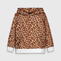 Толстовка-худи детская Шкура Жирафа - Giraffe, цвет: 3D-белый