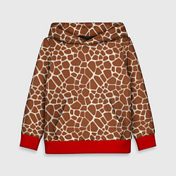 Толстовка-худи детская Шкура Жирафа - Giraffe, цвет: 3D-красный