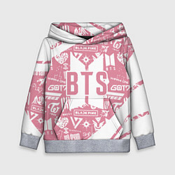 Толстовка-худи детская Bts паттерн, цвет: 3D-меланж