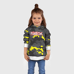 Толстовка-худи детская Roblox Камуфляж Жёлто-Серый, цвет: 3D-белый — фото 2