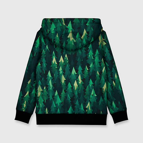 Детская толстовка Еловый лес spruce forest / 3D-Черный – фото 2