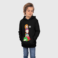 Толстовка-худи детская Южный парк персонажи - South Park, цвет: 3D-черный — фото 2