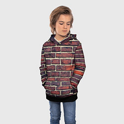 Толстовка-худи детская Brick Wall, цвет: 3D-черный — фото 2