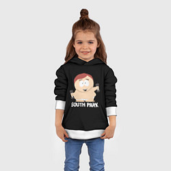 Толстовка-худи детская Южный парк - Эрик с гантелями, цвет: 3D-белый — фото 2