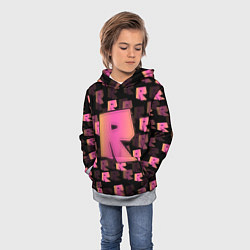 Толстовка-худи детская ROBLOX ЛОГО, цвет: 3D-меланж — фото 2