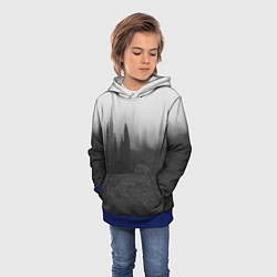 Толстовка-худи детская Туманный лес - туман, цвет: 3D-синий — фото 2