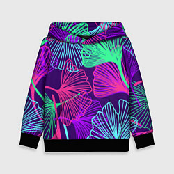 Толстовка-худи детская Neon color pattern Fashion 2023, цвет: 3D-черный