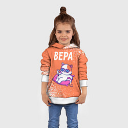 Толстовка-худи детская Вера КОШЕЧКА Арт, цвет: 3D-белый — фото 2