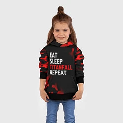 Толстовка-худи детская Eat Sleep Titanfall Repeat Милитари, цвет: 3D-черный — фото 2