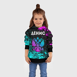 Толстовка-худи детская Денис Россия, цвет: 3D-черный — фото 2