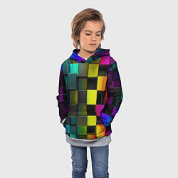 Толстовка-худи детская Colored Geometric 3D pattern, цвет: 3D-меланж — фото 2