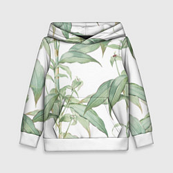 Толстовка-худи детская Цветы Яркая Листва, цвет: 3D-белый