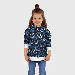 Толстовка-худи детская Drain monsters, цвет: 3D-белый — фото 2