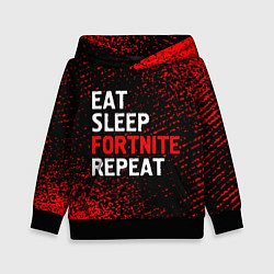 Толстовка-худи детская Eat Sleep Fortnite Repeat Арт, цвет: 3D-черный