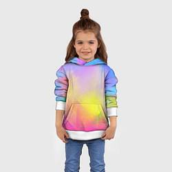 Толстовка-худи детская Красочный неон, цвет: 3D-белый — фото 2