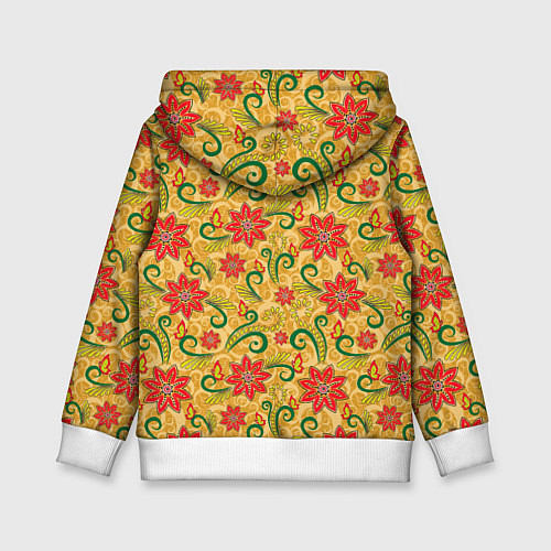 Детская толстовка Оранжевая хохлома / 3D-Белый – фото 2