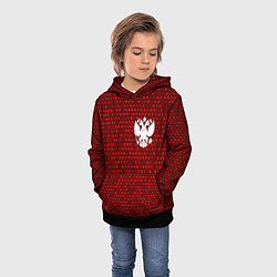 Толстовка-худи детская RUSSIA - ГЕРБ Космос, цвет: 3D-черный — фото 2