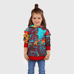 Толстовка-худи детская Каляка-маляка, цвет: 3D-красный — фото 2