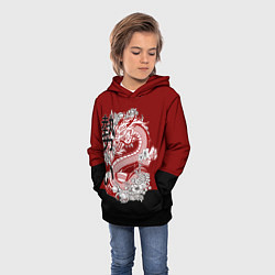 Толстовка-худи детская Китайский Дракон Символ Добра, цвет: 3D-черный — фото 2