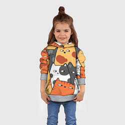 Толстовка-худи детская ТЕКСТУРНЫЕ КОТИКИ TEXTURED SEALS, цвет: 3D-меланж — фото 2